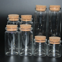 Frascos de vidro transparente 5 peças, 20ml, 30ml, 40ml, 50ml, 60ml, 70ml, 100ml, frascos com rolha, decoração da casa de casamento, faça você mesmo, jarros de armazenamento