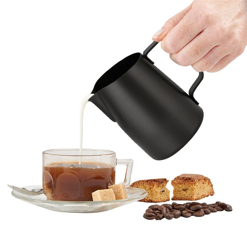 Rokene rostfritt stål non-stick beläggning kaffekanna mjölkskummande muggar espressokaffe kanna barista hantverk latte 450ml