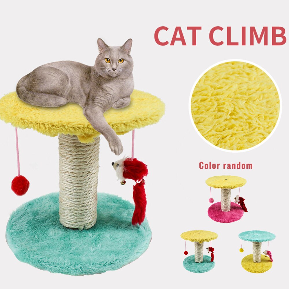Cat Toy Cat Scratching Platform Cat Climbing Frame Cat Kitten Jumping Platform Post Tree RandomColor Scratcher Pole