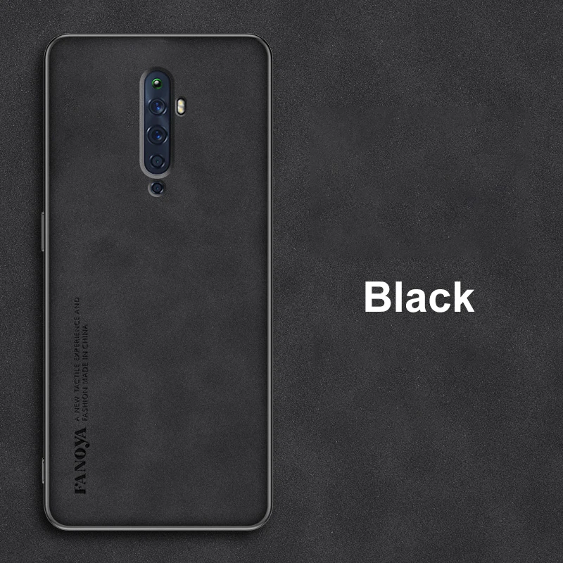 Luxury PU Leather Case For OPPO Reno 2 Z 2Z 2F Cover Matte Silicone Protection Phone Case For OPPO Reno 10X Zoom Reno2 Z F Coque: CANVAS / black