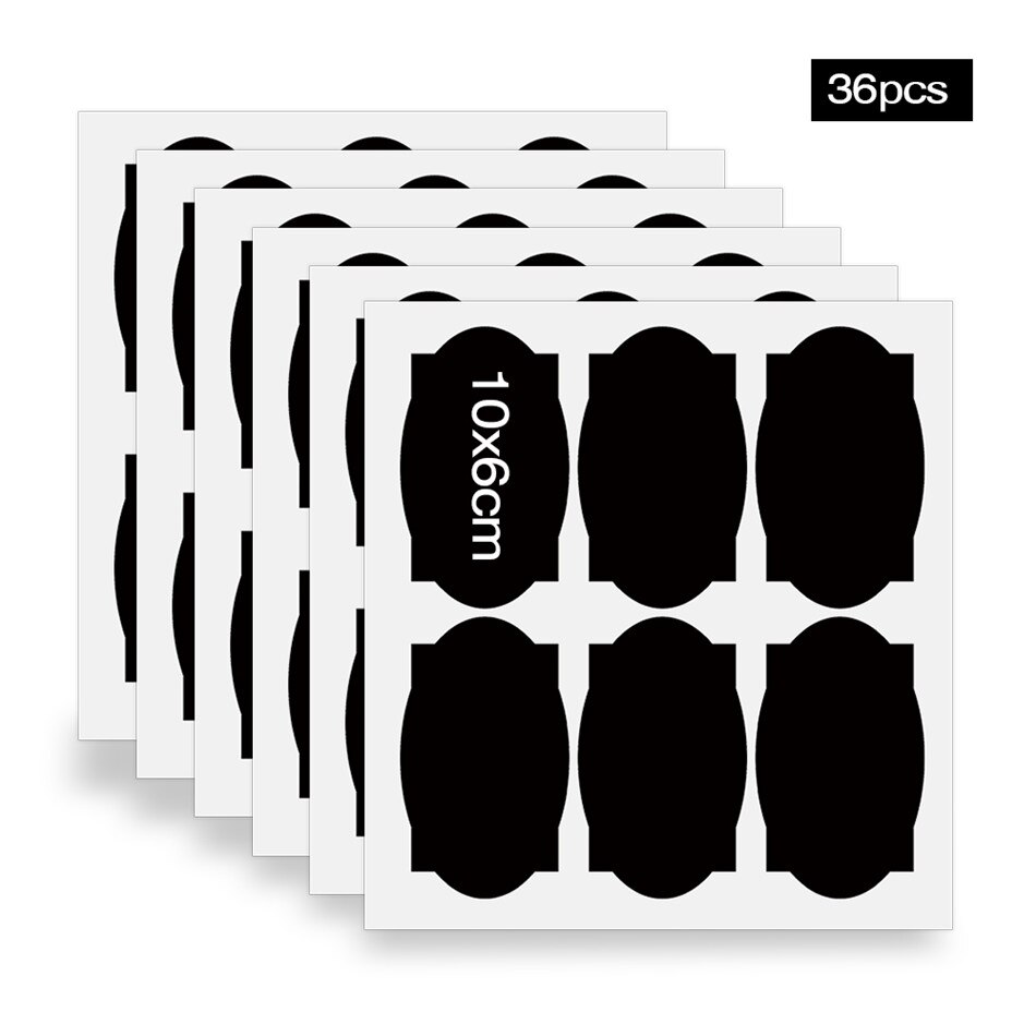 36pcs Waterproof Jars Sticker Kitchen Jars for Spices Labels Sticker Storage Bottles Stickers Organizer Blackboard Wall Stickers: HFEP0571