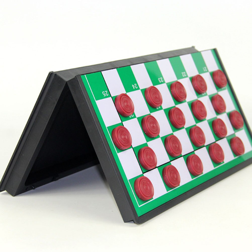 1 Set Foldable Checkers Checkers Magnetic Checkerboard Educational for Toddlers Adults Kids