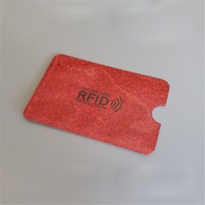 5 stk reflekterende anti-tyveri rfid kreditkortbeskytter blokerende kortholder ærme guld sag dækker beskyttelse bankkort sag: R
