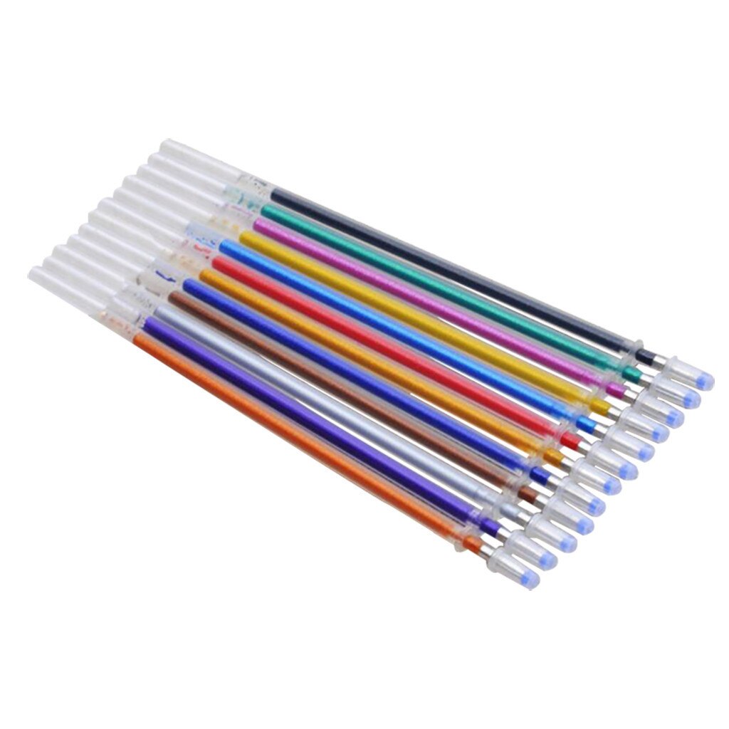 12 stk / pakke markører penne genopfyldning kontorskole 12 farver til studerende børn børn akvarel gel pen erstatte forsyninger: -en