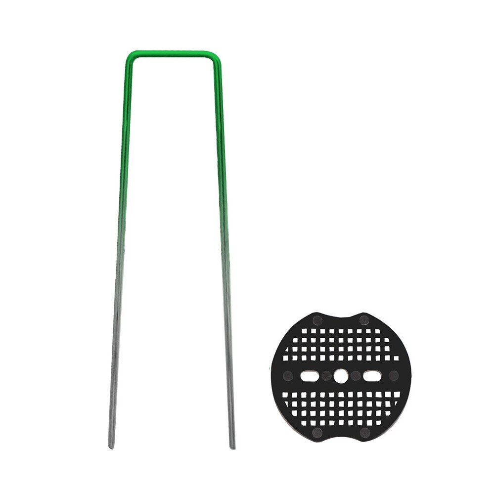 Piquet de sol en forme de U réutilisable en acier galvanisé, fixation de pelouse pour filet, pour aménagement paysager domestique, largeur réglable