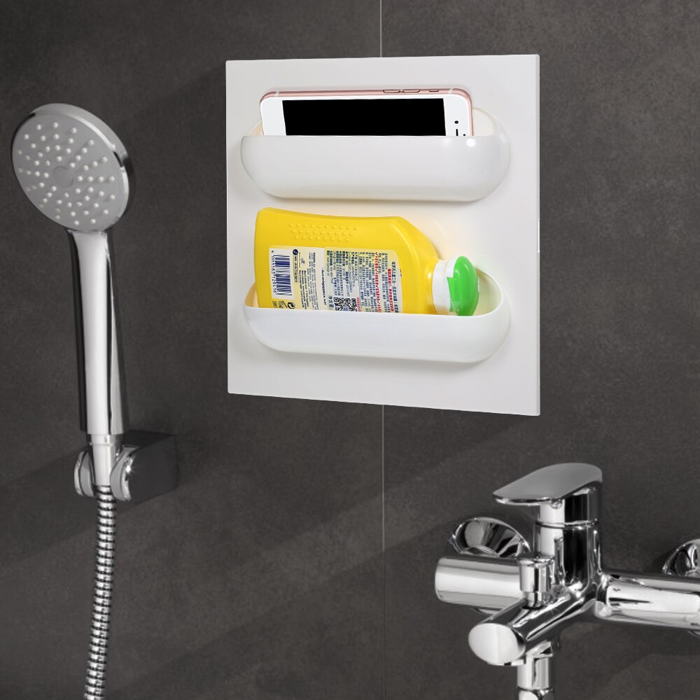 Selvklæbende væg flydende opbevaringsstativ hængende rack organisator vægkurv til køkken soveværelse stue badeværelse