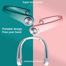 Ventilador portátil con de auriculares, banda para el cuello, 3 niveles de flujo de aire, para deportes, oficina y al aire libre, recargable