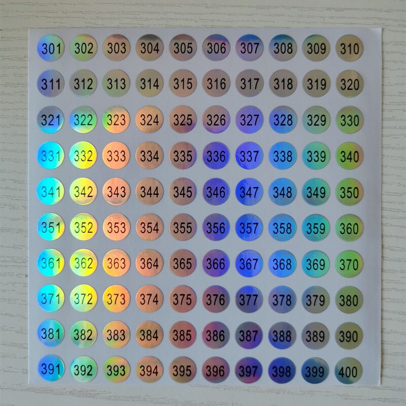 1-1000 nummer klistermärke etikett för nagellack färg gel lack märkning numrering manikyr verktyg: Nummer 301-400