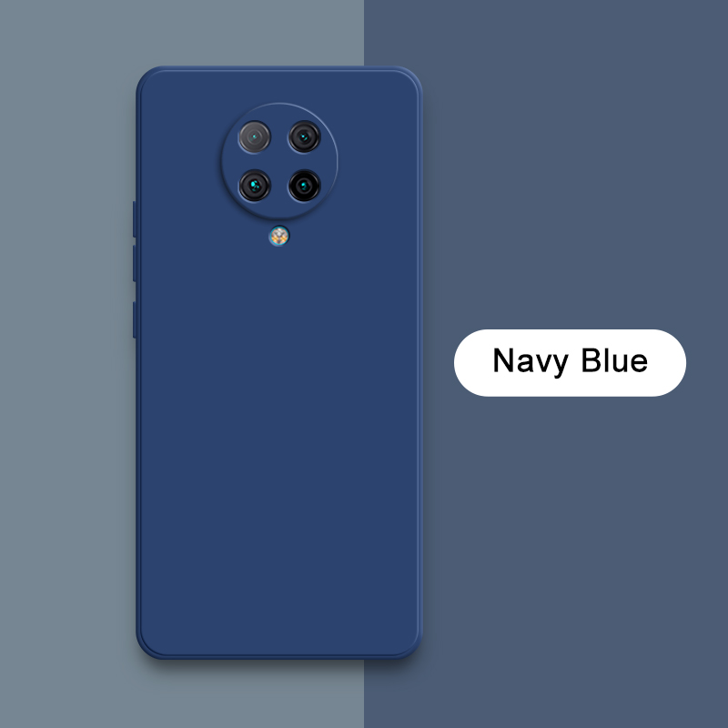 Coque carrée originale en Silicone liquide pour Xiaomi POCO F2 Pro, protection d'objectif d'appareil photo, coque arrière de téléphone souple F2Pro, armure antichoc: Néoprène / Gris foncé
