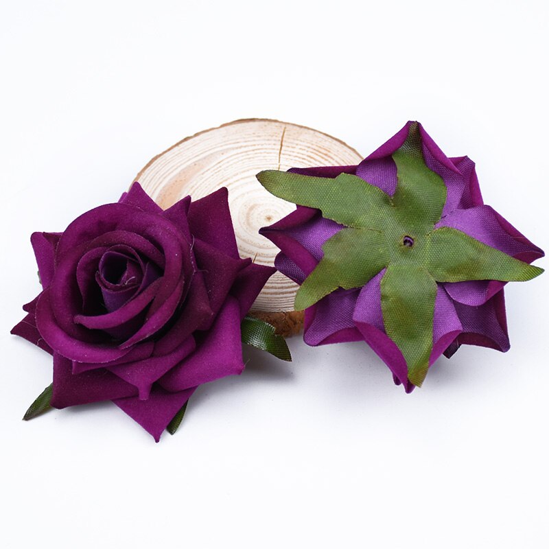 100 stk flannel roser silke blomster væg kunstige planter hjem bryllup dekoration diy scrapbog slik æske broche foto rekvisitter: 7