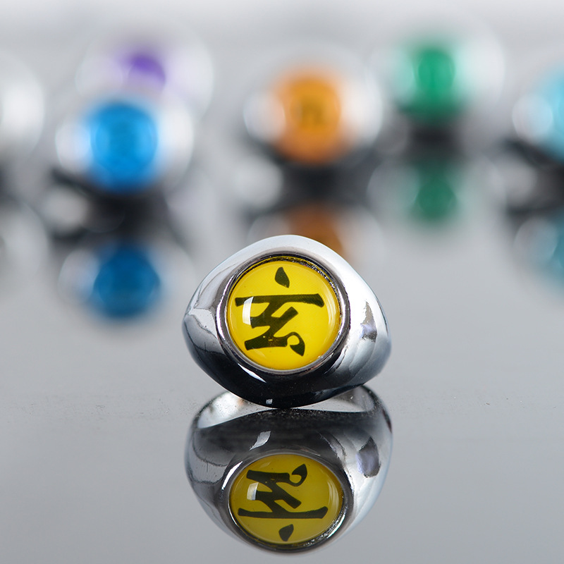 Anime Akatsuki Ring COS Uchiha Itach Pain Zetsu Konan Kakuzu Sasori Deidara Orochimaru Hidan Metal Rings Figure: Pink