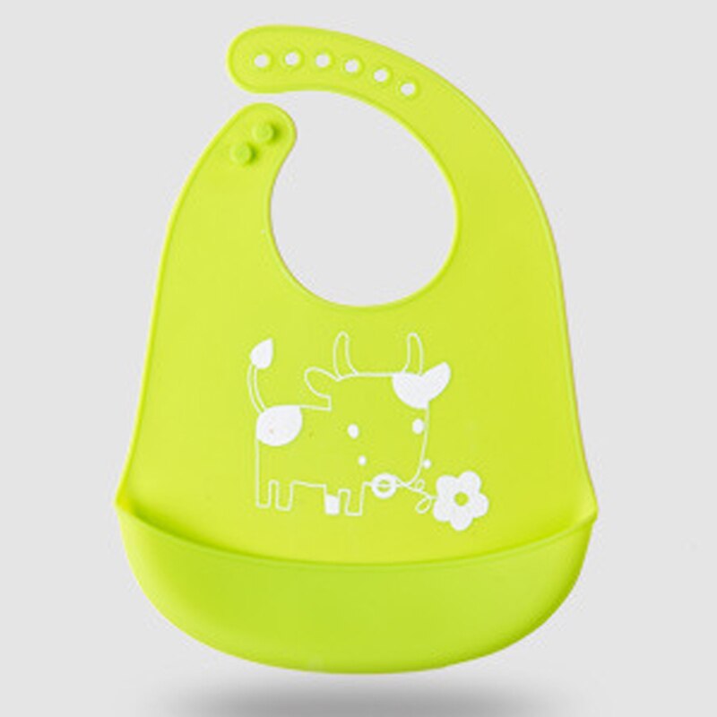 1pcs Baby Waterproof Silicone Bibs Infant Soft Cartoon Adjustable Saliva Towel Newborn Feeding Saliva Bibs Apron Burp Cloths: green