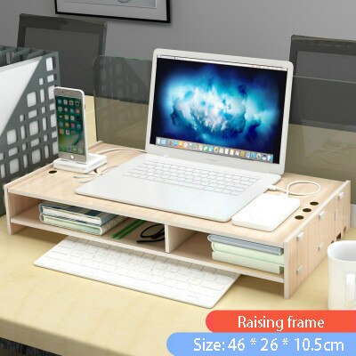 The Neck Guard Office Computer Monitor Elevated Display Screen Base Bracket Computer Rack Desktop Finishing Rack Storage Box: Log - notebook