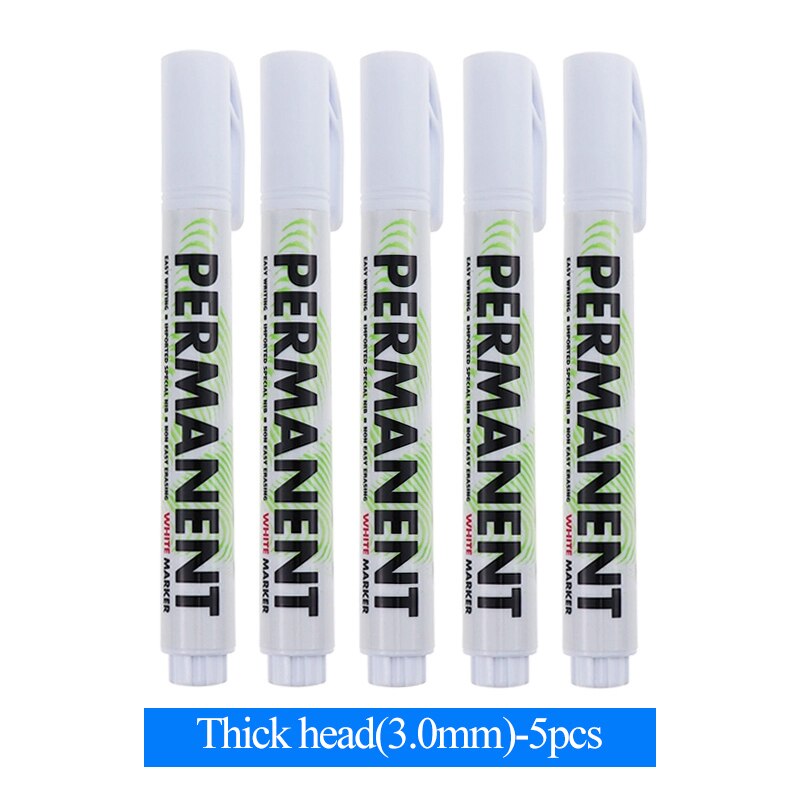 10/12 Stück weiße Markierungsstifte, 1,0/3,0 mm Graffiti-Stifte, wasserfest, permanente Reifenmalerei, Notizbuch-Reifen, öliger Umweltstift: Weiß