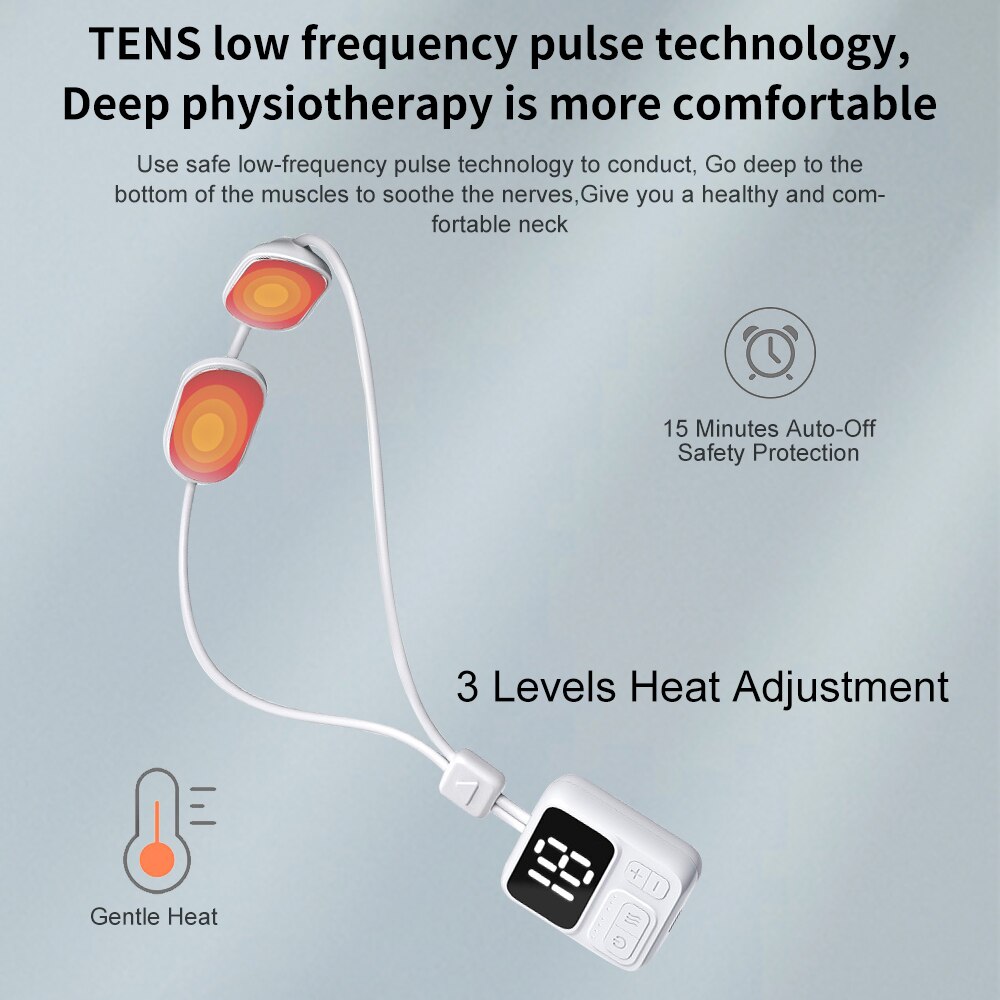 Portable Neck Massage Machine Electric Massager Mini Care Cervical Neurostimulator Appliances Devices Apparatus Pain Relaxation