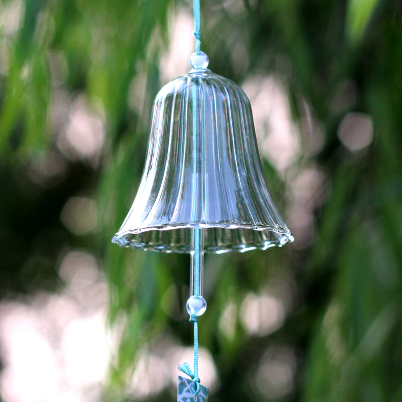 Vidro transparente Wind Chime, DIY Graffiti pintados à mão Wind Chime, adequado para decoração ao ar livre, Festival da Primavera: CINZA-ESCURO