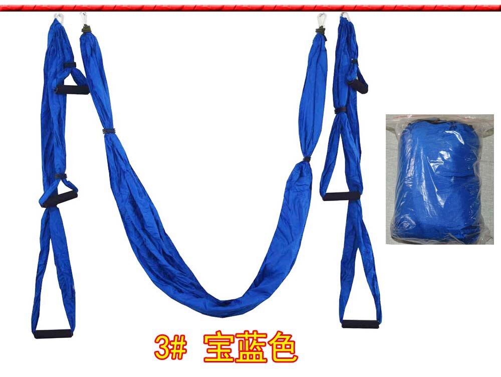 Color matchingAnti-gravity Aerial Yoga Hammock Full Set Flying Swing Trapeze Yoga Inversion Exercises Device Home GYM Hanging: blue