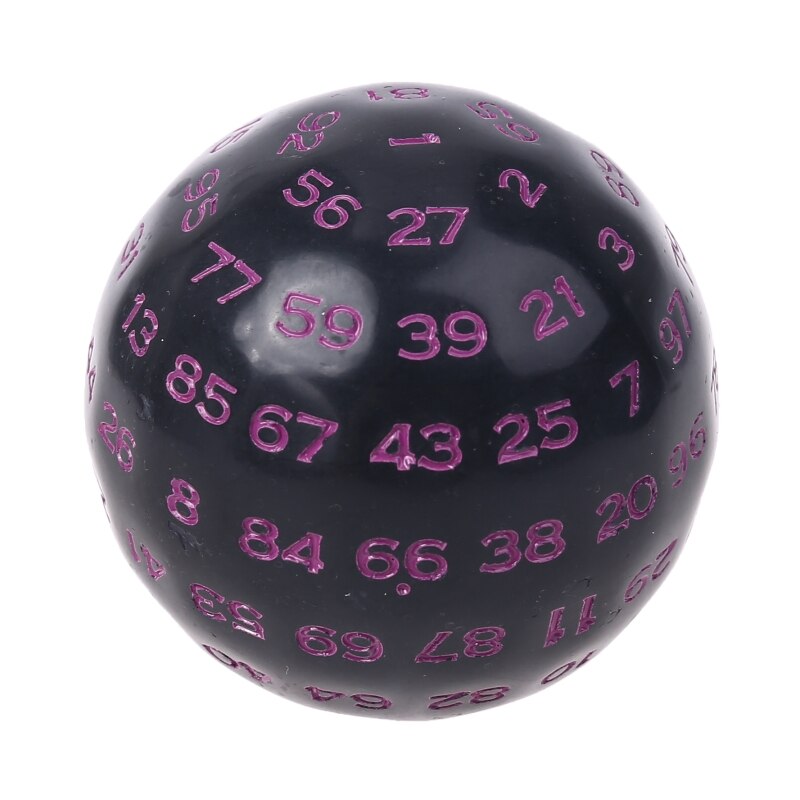 100 Sided Polyhedral Dice D100 Multi Sided Acrylic Dices for Table Board Role Playing Game Bar Pub Club Party: Black