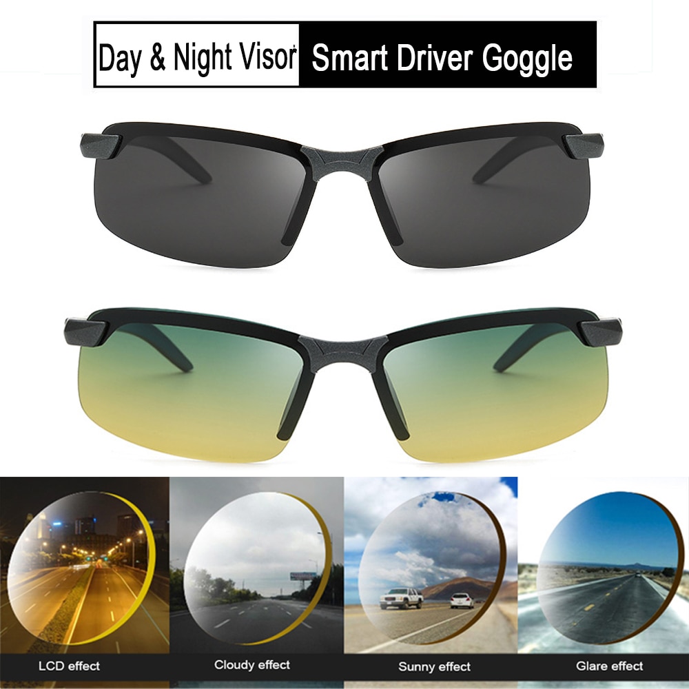Antirefleks polarisator solbriller bilchauffører dag- og nattesynsbriller polariserede kørselsbriller forbedret uv-øjenbeskytter adgang