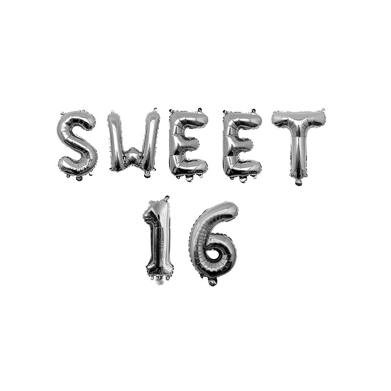 Sweet 16 Party Decorations Supplies Sixteen Birthday Decorations 16 Years Birthday Number Foil Balloons