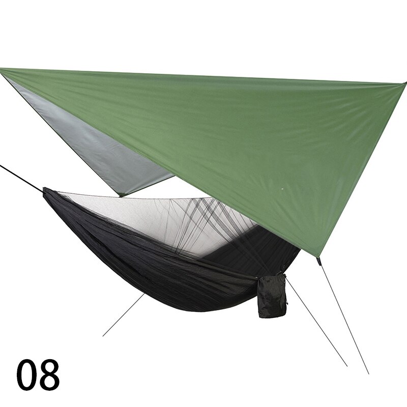 1pcs outdoor camping nylon parachute cloth automatic quick-opening mosquito net hammock canopy set sky tent S7B0983: 8