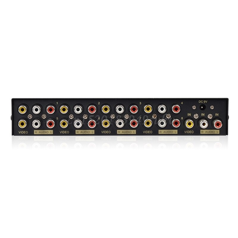 8-Weg Composiet Rca Av Splitter 1X8 Video 1 In 8 Out Splitter Distributeur Hdtv Q81E