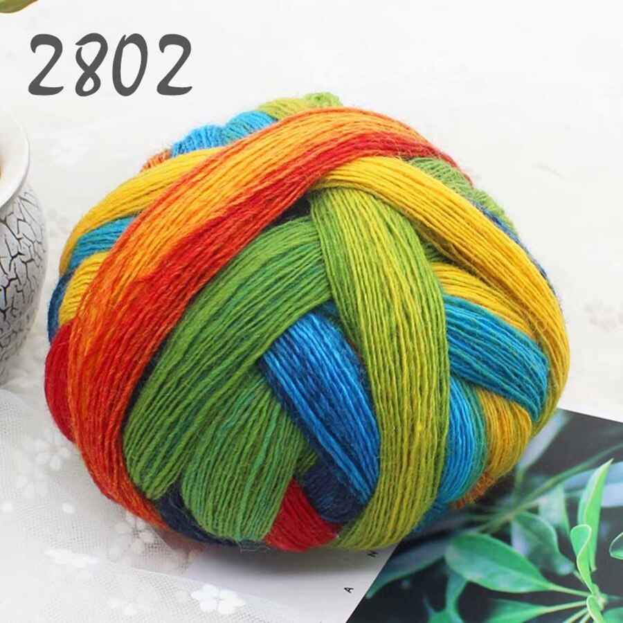 Long Dyed Magic Yarn Ball 800 meters Wool Rainbow ... – Grandado