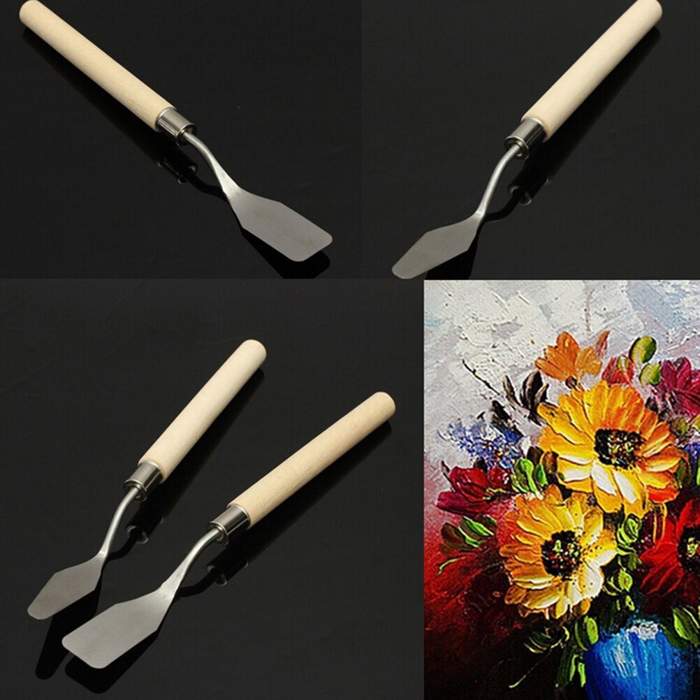 1 stk kunstner maleri palett rustfritt stål knivspatel oljemaling maling kunst håndverk metall spatel sett perfekt