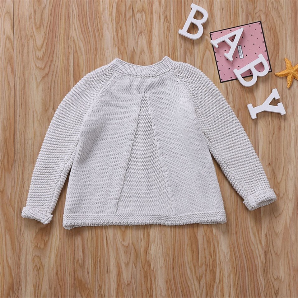 Efterår vinter bomuldstrøje overdele baby børnetøj piger strik cardigan sweater træknap børnetøj kostumer