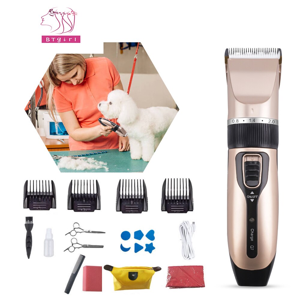 Tondeuse Professionele Lage Ruis Oplaadbare Elektrische Tondeuse Voor Man Dier Trimmer Scheerapparaat Set: Default Title