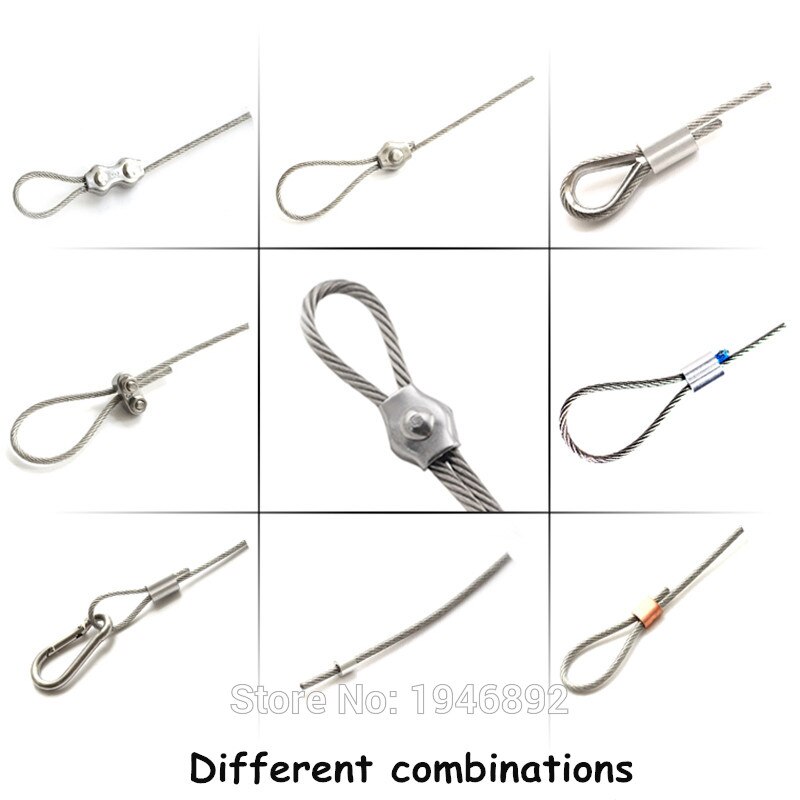 10m/lot 1mm High Stainless Steel Wire Rope Tensile Diameter 7X7 Structure Cable Gray