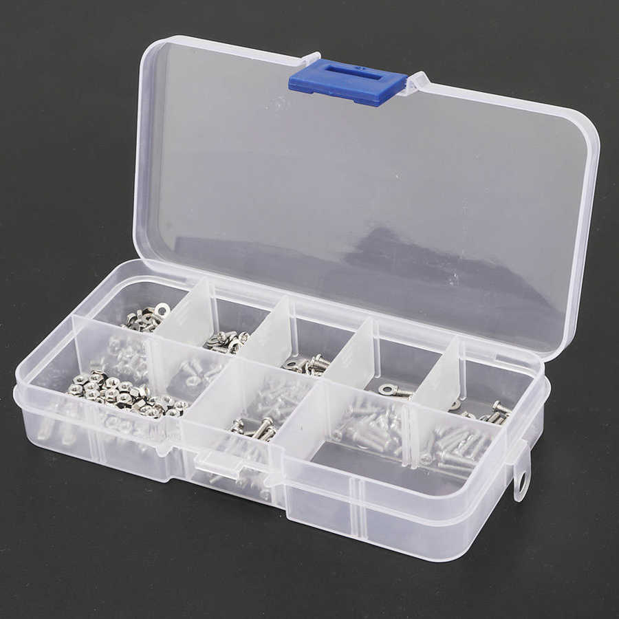 360pcs/Set M2 Stainless Steel Screw Nut Washer Fasteners Assortment Self Tapping Wood Screw Assortment Kit Lock Nut Fastener