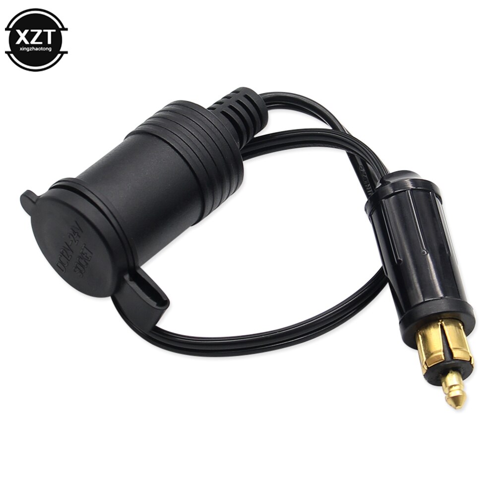 DC 12V 24V EU Plug For BMW DIN Hella Motorcycle Charger Socket Outlet Convert To Car Cigarette Lighter Adapter Power Lead Cable