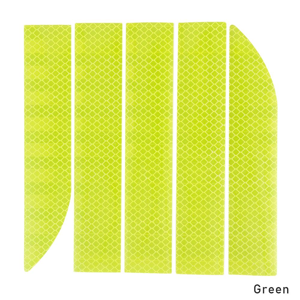 5pcs Anti-collision Car Reflective Sticker Auto Trunk Warning Strip Nano Tape For Driving Safety Luminous Car-styling Tapes: green