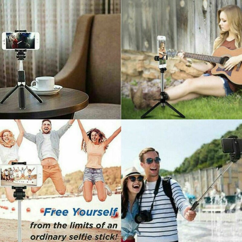 Videocamera remota allungabile con treppiede universale per Selfie 4 in 1