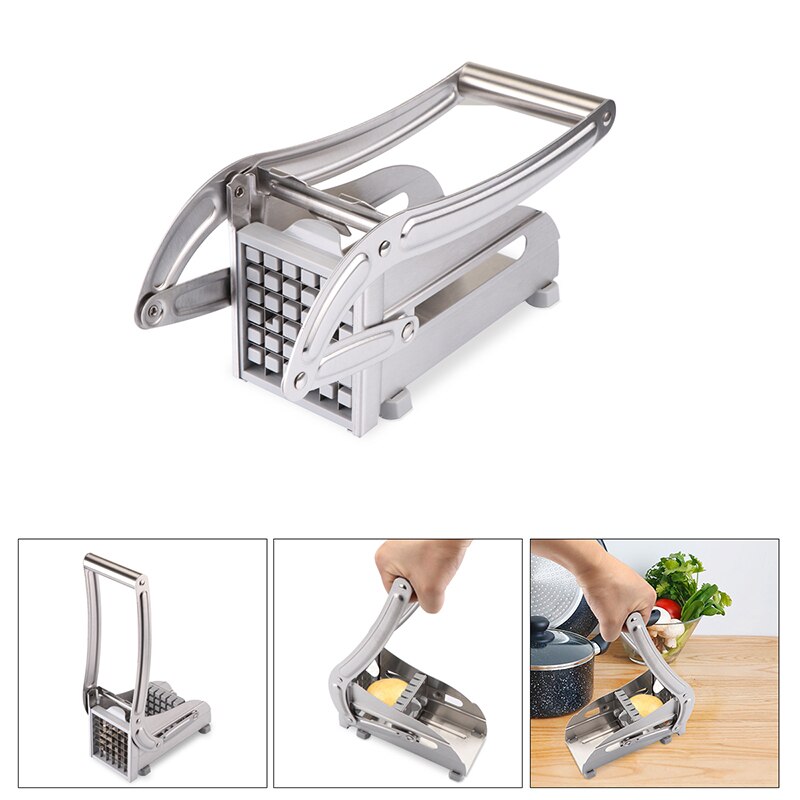 Stainless Steel Hand Push Potato Slicer Save Effort Cut Evenly Cucumber French Fries Divider Cuters Convenient Kitchen Gadgets