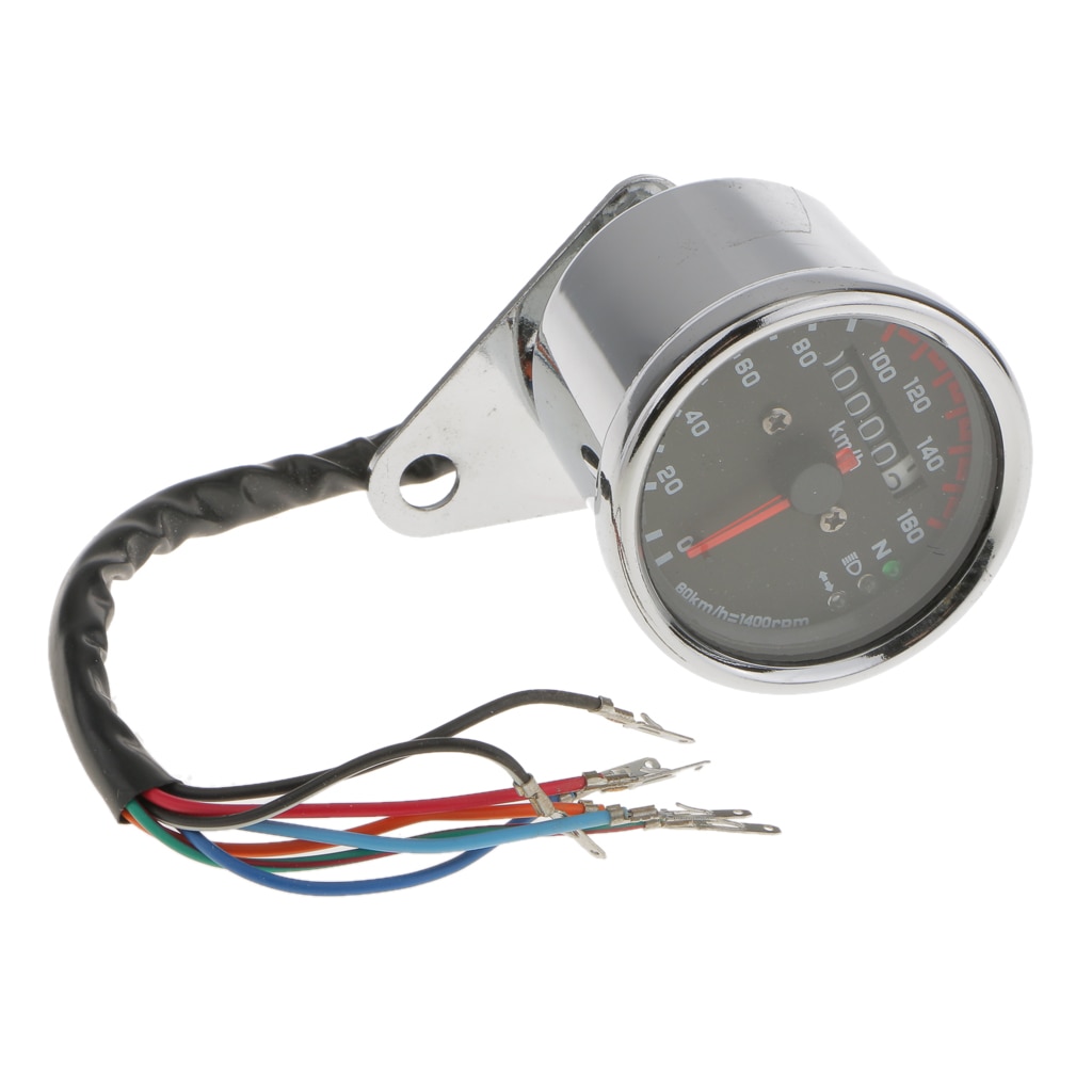 12V Motorcycle Dual Odometer Speedometer Gauge LED Backlight 0-160Km/h