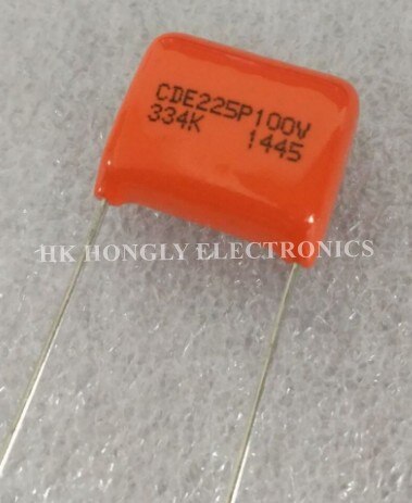 20 pièces CDE225P100V 103K 153K 563K 224K 334K CDE 225P 100V 10% 0.01UF 0.015UF 0.056UF 0.22UF 0.33UF P = 10mm 15mm condensateur de Film: 334K P15mm