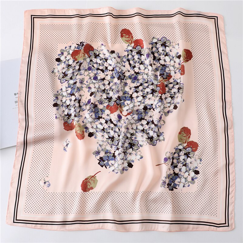 Zomer zijden haarbanden voor dames, sjaals met bloemenprint, foulards, hoofddoeken, bandana's en stropdassen: Fj290-2