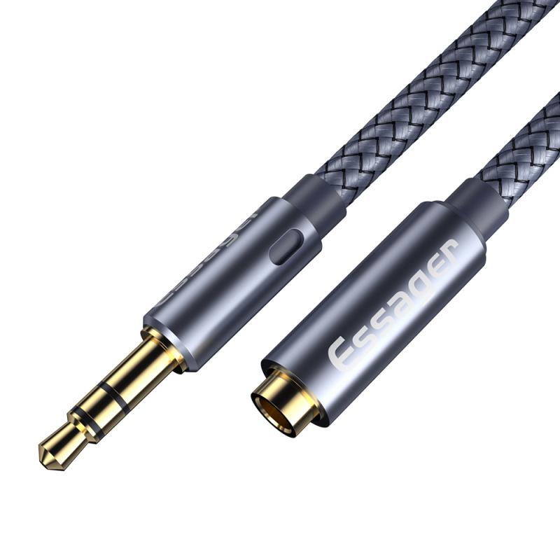 Essager Aux Cable Jack 3.5 Mm Audio Extension Cable HIFI Headphone Jack Splitter Speaker Cable Extender Male To Female