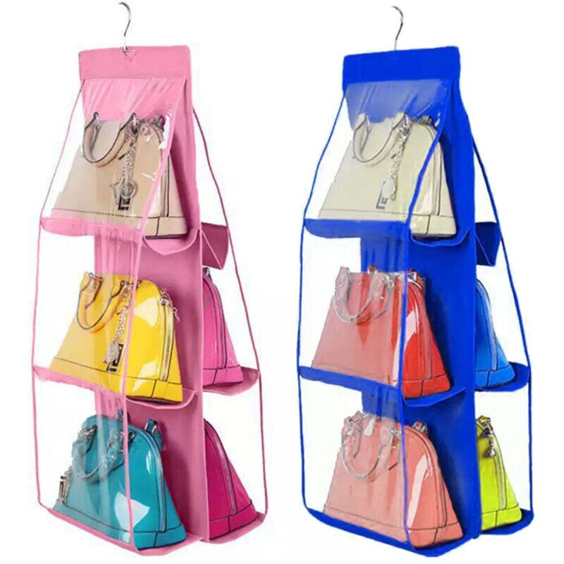 Opvouwbare hangtas met 6 zakken, opvouwbare tas met 3 lagen, tas voor handtas, organizer voor deur, diversen, opbergvak, hanger voor in de kast