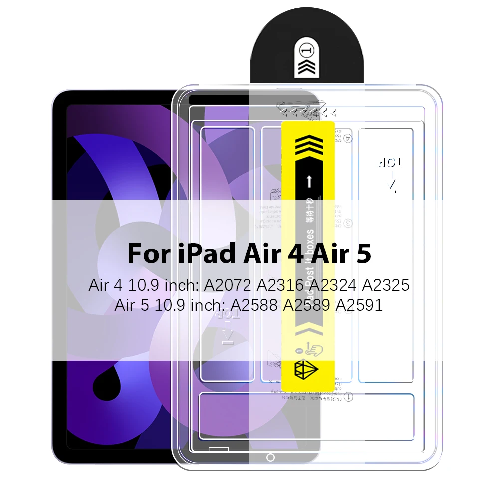 Gehard glas voor Ipad Air 5 4 3 2 1 Pro 13 11 M4 M2 2024 12.9 Screenprotector voor Ipad 10 9 10e 9e Gen 10.9 Mini 6 8e 10.2: Goud