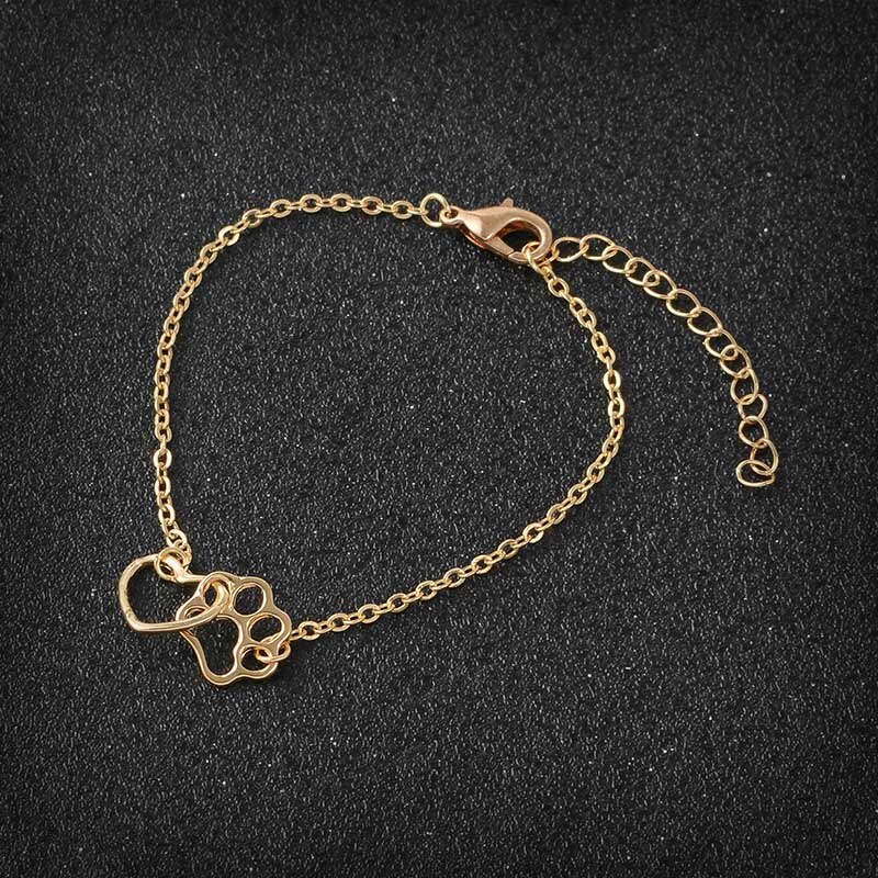 ICH Liebe Mein Haustier Pfote Und Herz handgefertigt Armbinde Einstellbar Armbinde Schmuckstück Ebene Haustier Schmuck für Hund Katze Fans besitzer: 1