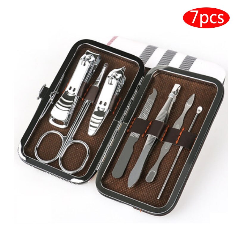 Ensemble de coupe-ongles, ensemble de 7 pièces, ciseaux à ongles, rainure à ongles, Pack dédié, pédicure pointue, olécrane, outils de manucure: smile