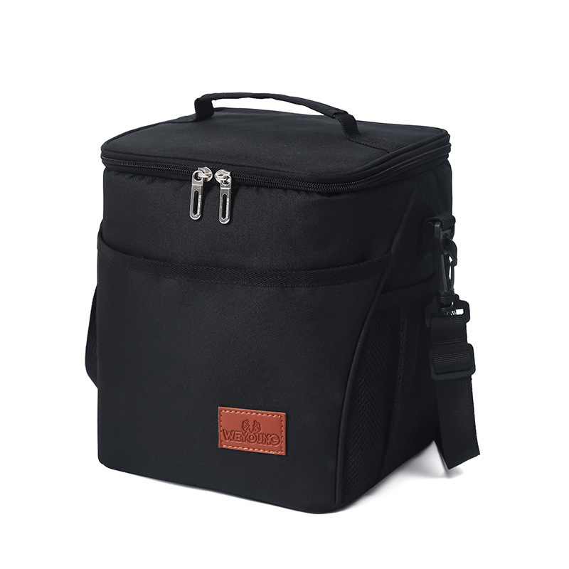 10L Heat preservation Refrigeration Bag Waterproof Foil Picnic Office Student Portable Thermal Camping Lunch Bag Dinner Ice Box: black
