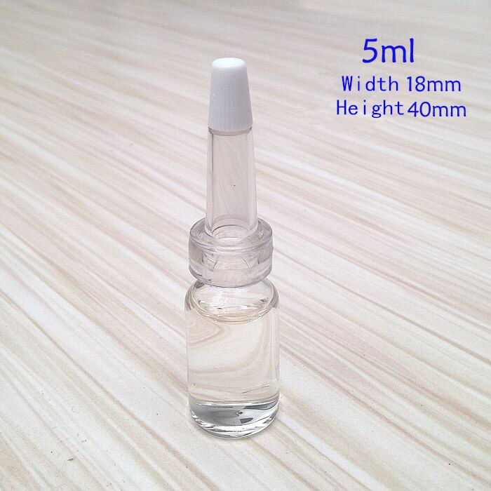 Mini klare og brune glassflasker med myk plastdråper , 1ml, 3ml, 4ml, 5ml,  idé for ompakking av væske