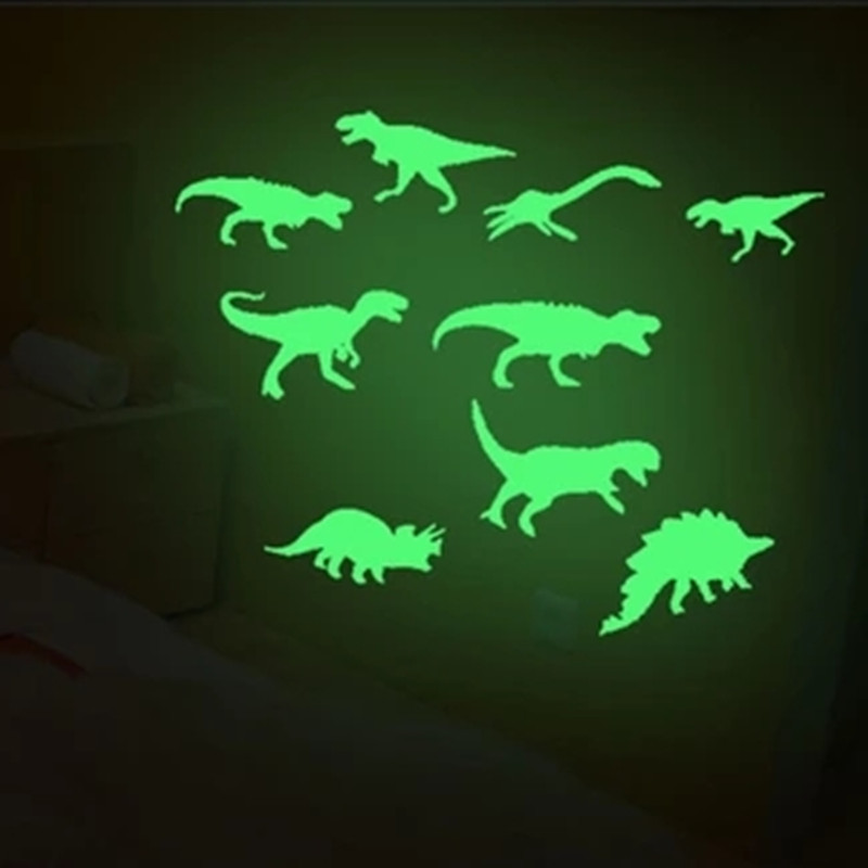 9 Stks/set Glow In The Dark Dinosaurussen Kid Speelgoed Voor Kinderen Stickers Plafond Decal Voor Baby Thuis Decoratie Jongens Meisjes gloeiende Speelgoed