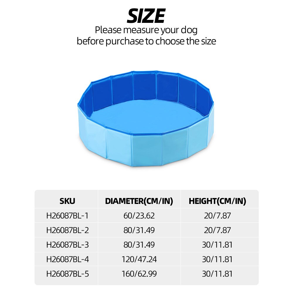 Hund sumer swimmingpool sammenklappeligt kæledyrsbad pool bærbar hunderenser badekar badekar pool hunde katte kæledyrsbad rengøring: Blå / 30 x 80