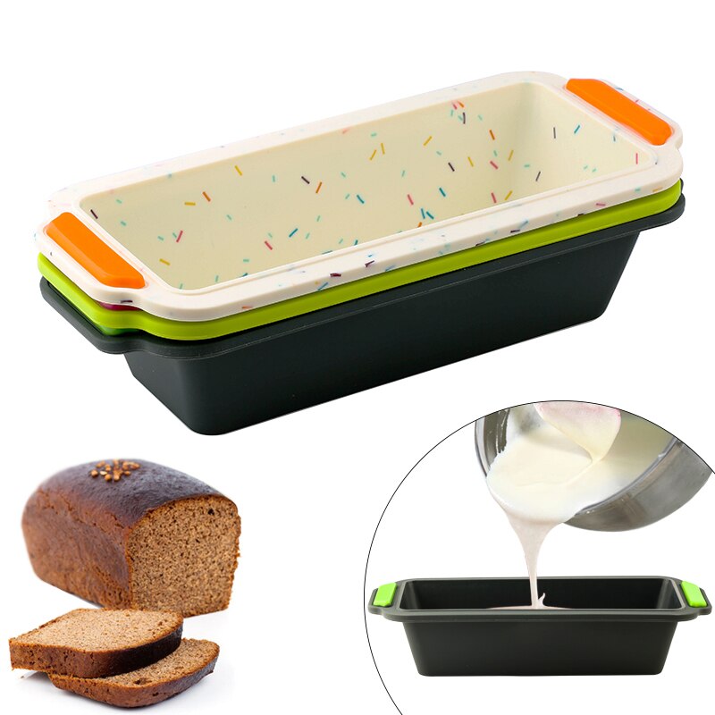 Rechthoekige Siliconen Brood Pan Mold Te Schoon Hittebestendige Niet Vervormbaar Herbruikbare Cake Tray Keuken Non-stick bakken Tool