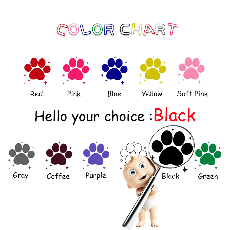 Gør-det-selv hundeindretning soveværelse aftagelige vinyldecals wallstickers pvc wallstickers kunst vægmaleri klistermærker dekorativt klistermærke vandtæt: Sort